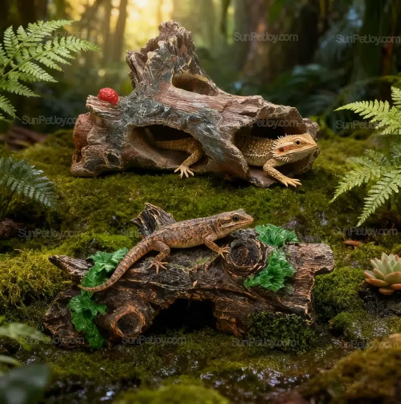 Wholesale Lizards Resin Hide Cave Set for Terrarium Environments