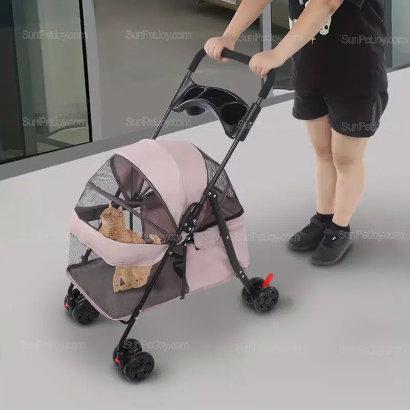 Wholesale Swivel-Wheeled Cat Carrier Cart