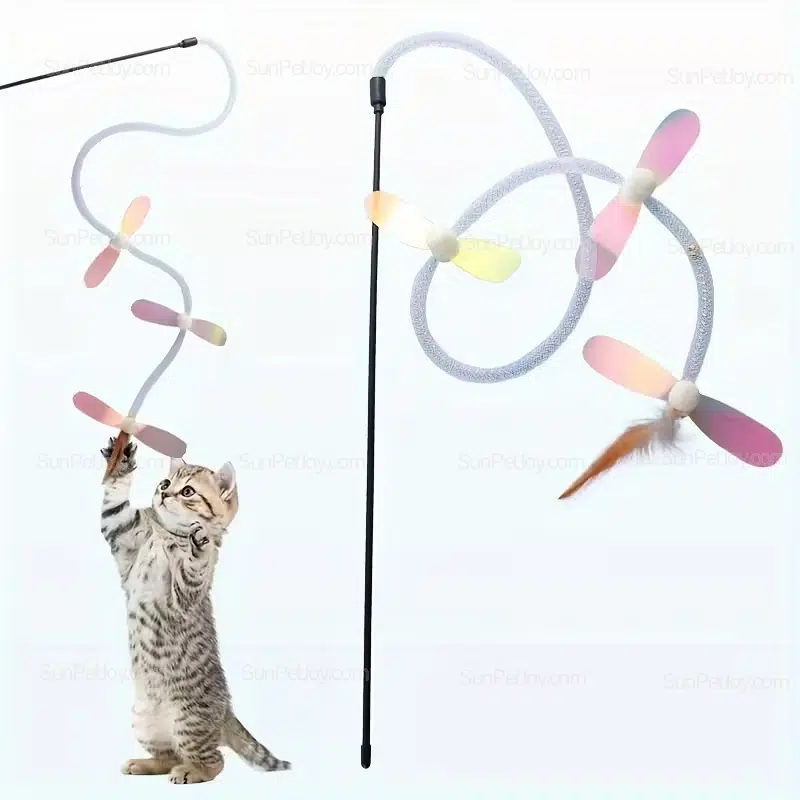 Wholesale Cat Teaser Wand Featuring Flexible Flying Attachments