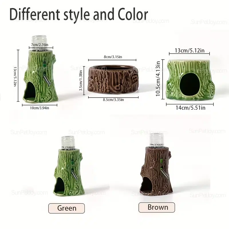 OEM Small Animals Tree-Style Ceramic Habitat with Water Stand - Image 3