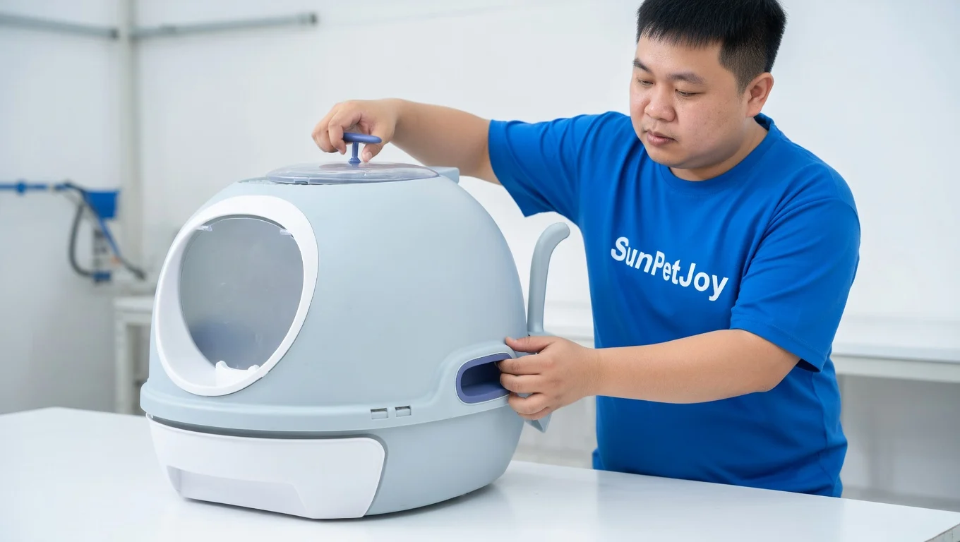 large enclosed cat litter box