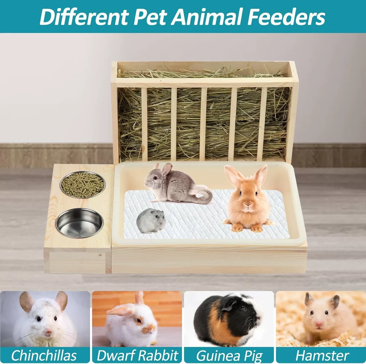 rabbit hay feeder and litter box