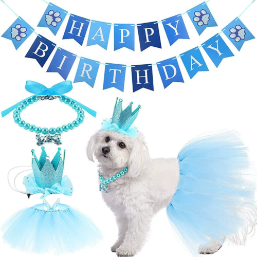 Custom Dog Birthday Crown with Glitter Nonwoven Finish