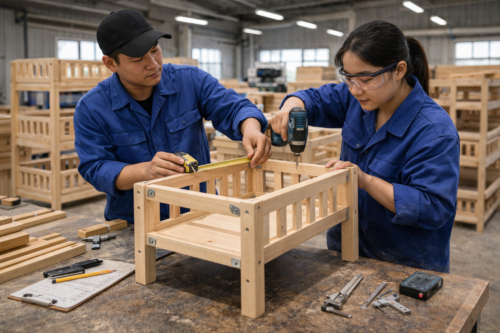 Double Layer Wooden Dog Bunk Beds for Wholesale