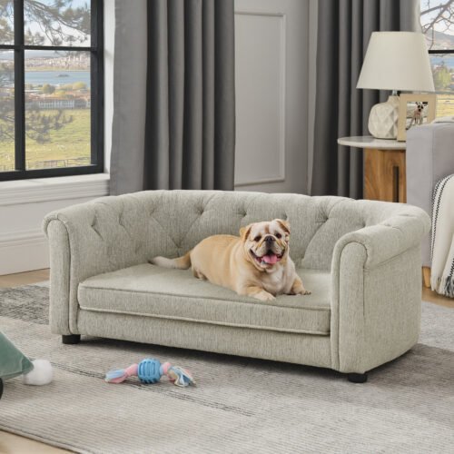 Fabric Dog Sofa Bed with Thick Backrest for Wholesale