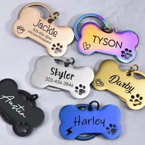 Laser Engraved Stainless Steel Dog Tags for Wholesale