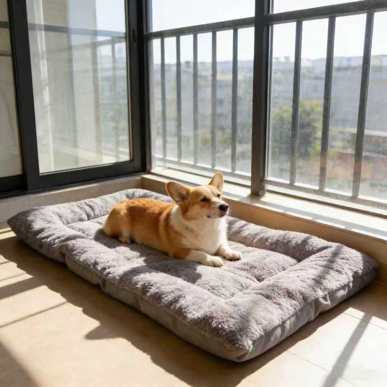 Rectangular Plush Fabric Dog Mattress for Wholesale