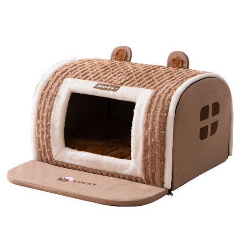 Semi-Enclosed Dog Cave Bed for Wholesale