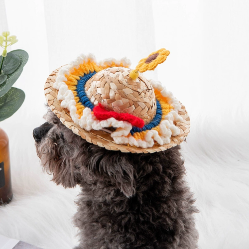 Wholesale Dog Straw Hat in Straw Weave
