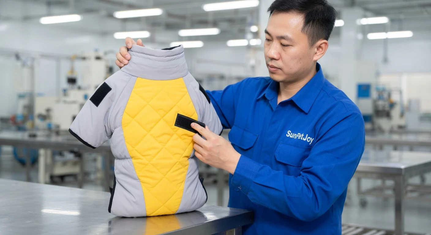 Super Puff Dog Jacket manufacturing step 5: final packaging and labeling for wholesale