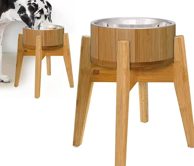 wooden dog bowl stand