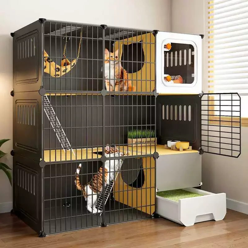 cat cage with litter box