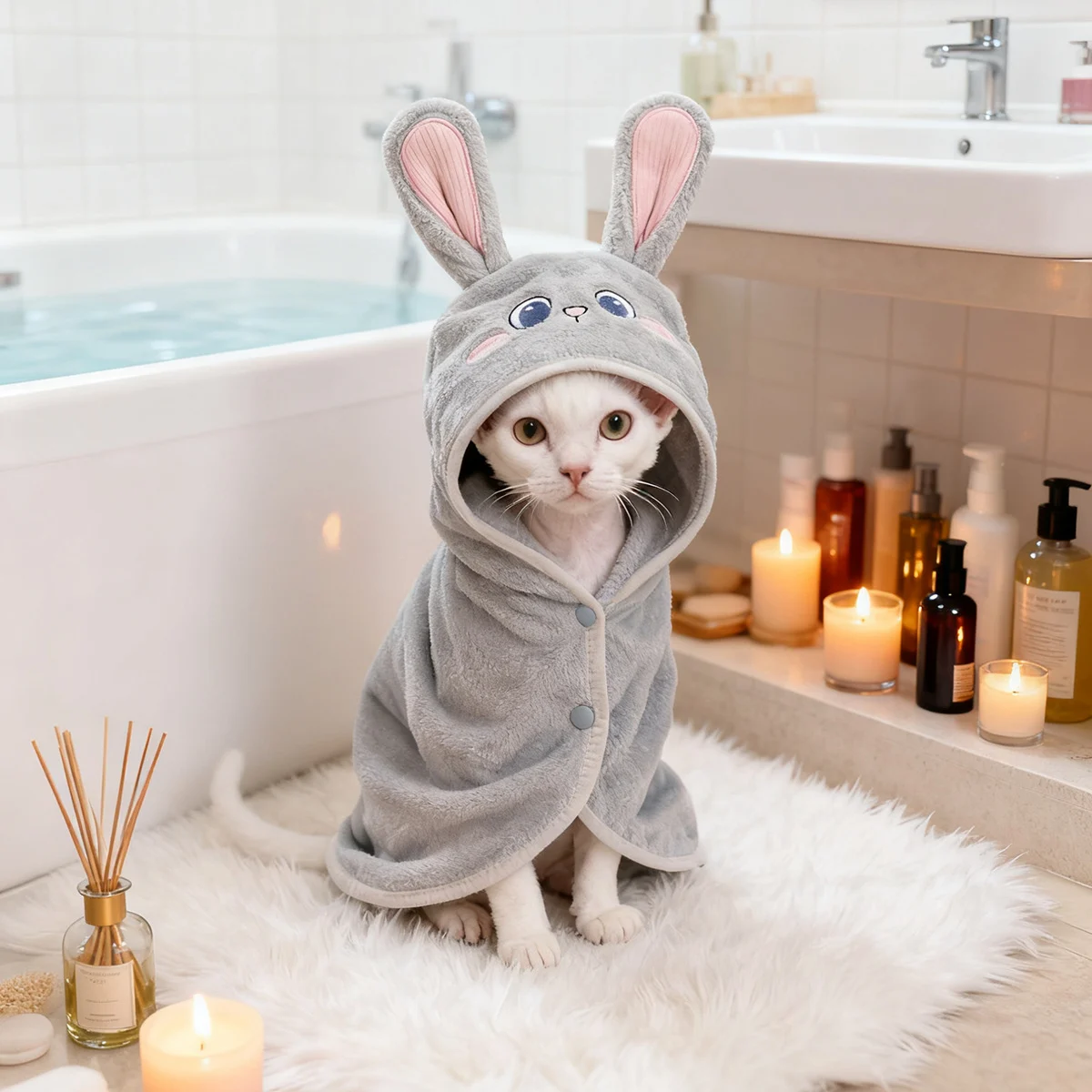 Bathrobe Cat