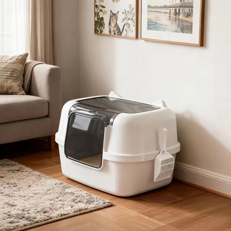 cat covered litter tray