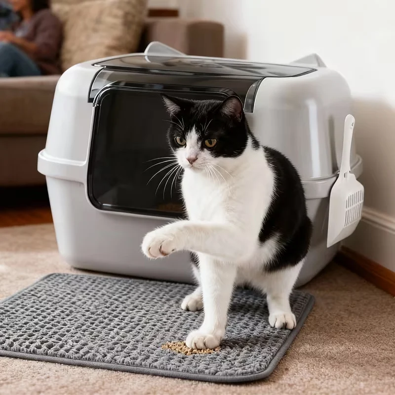 cat covered litter tray
