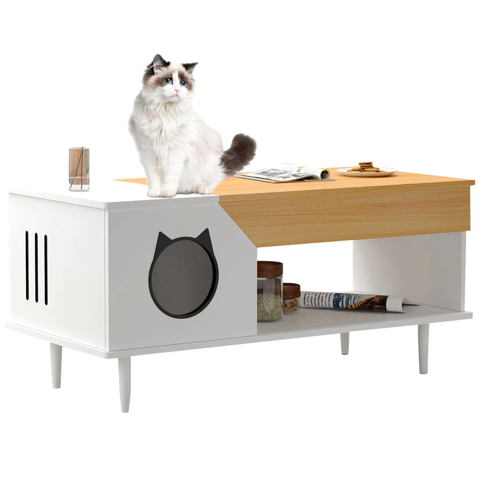 enclosed cat box furniture