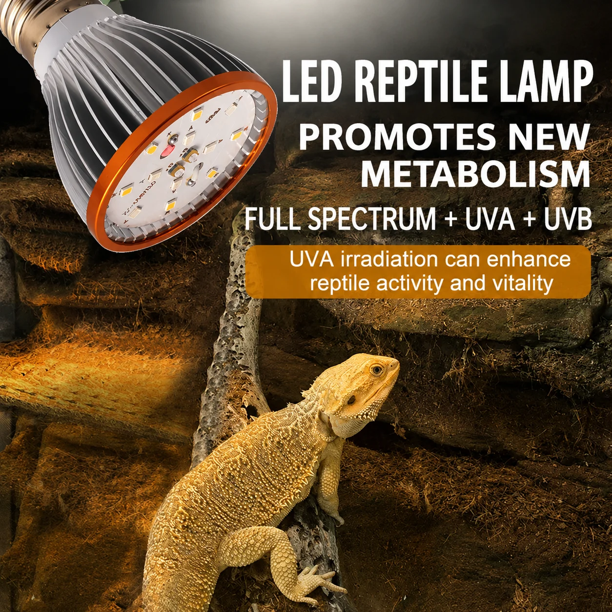 led uvb reptile light