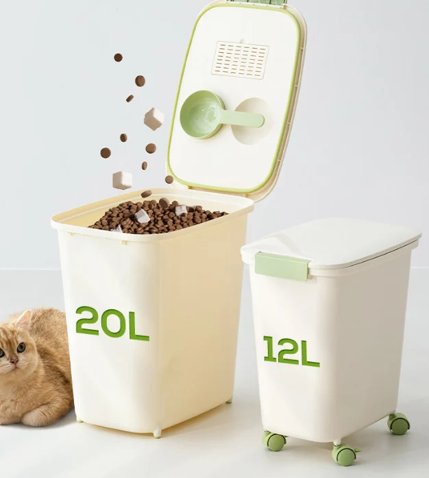 pet food storage container on wheels