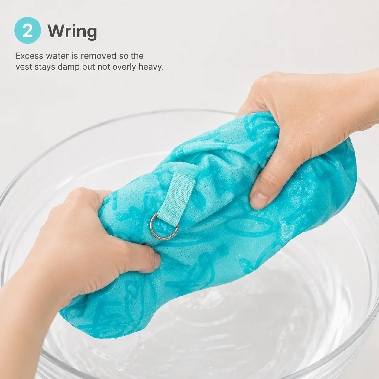 Step 2 wring out excess water from Cooling Dog Vest