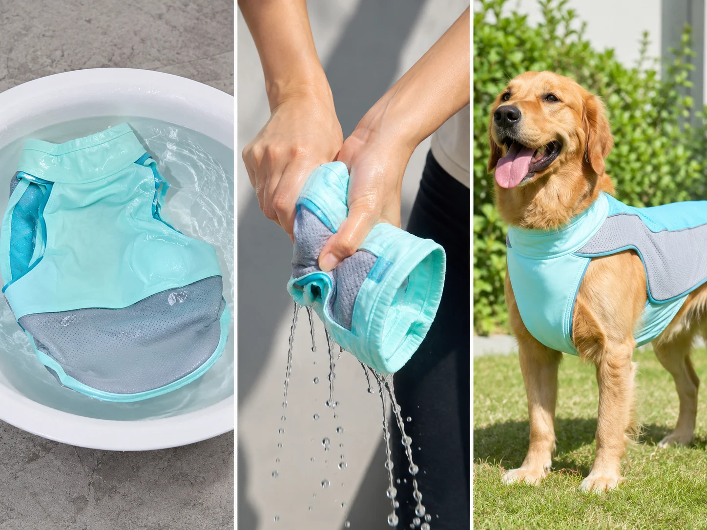 Water activation test for dog cooling jacket evaporative cooling performance